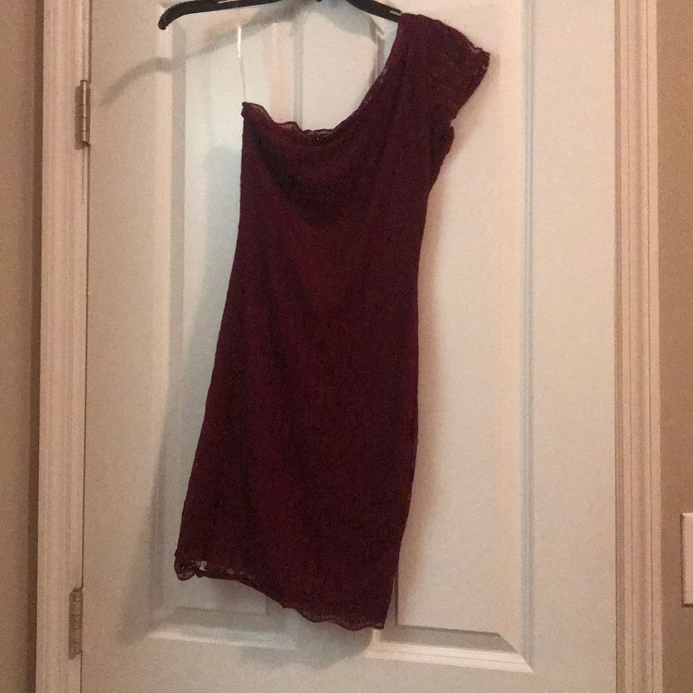 One shoulder lace dress